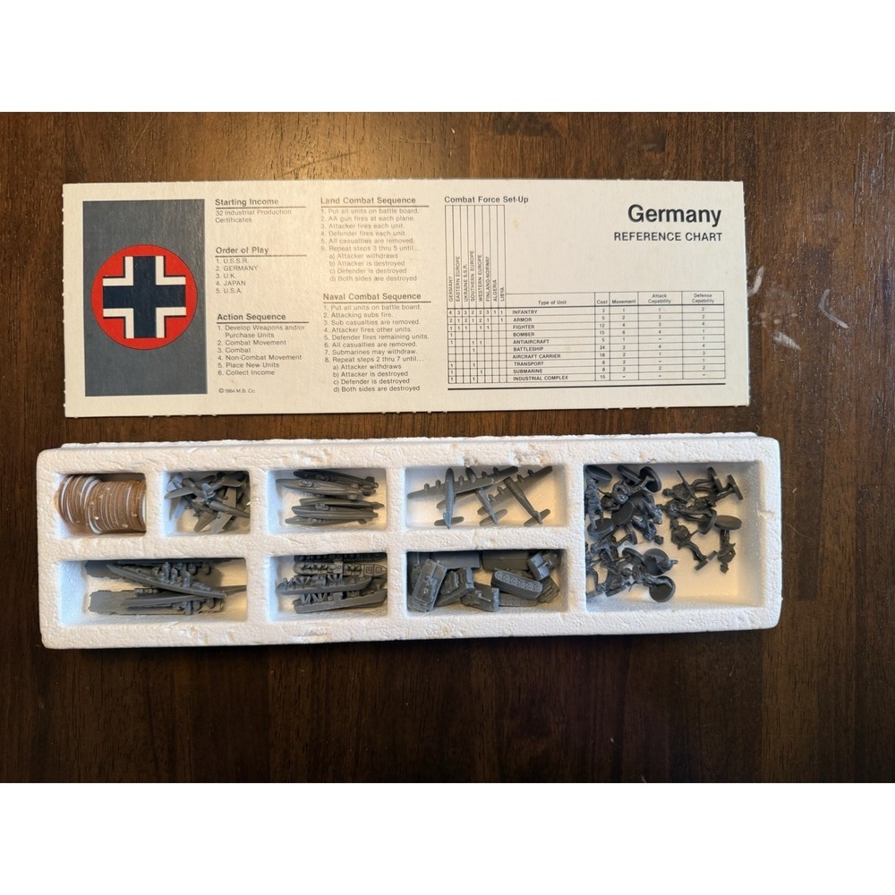 1984 MB Milton Bradley Axis & Allies Board Game Parts Pieces - Germany